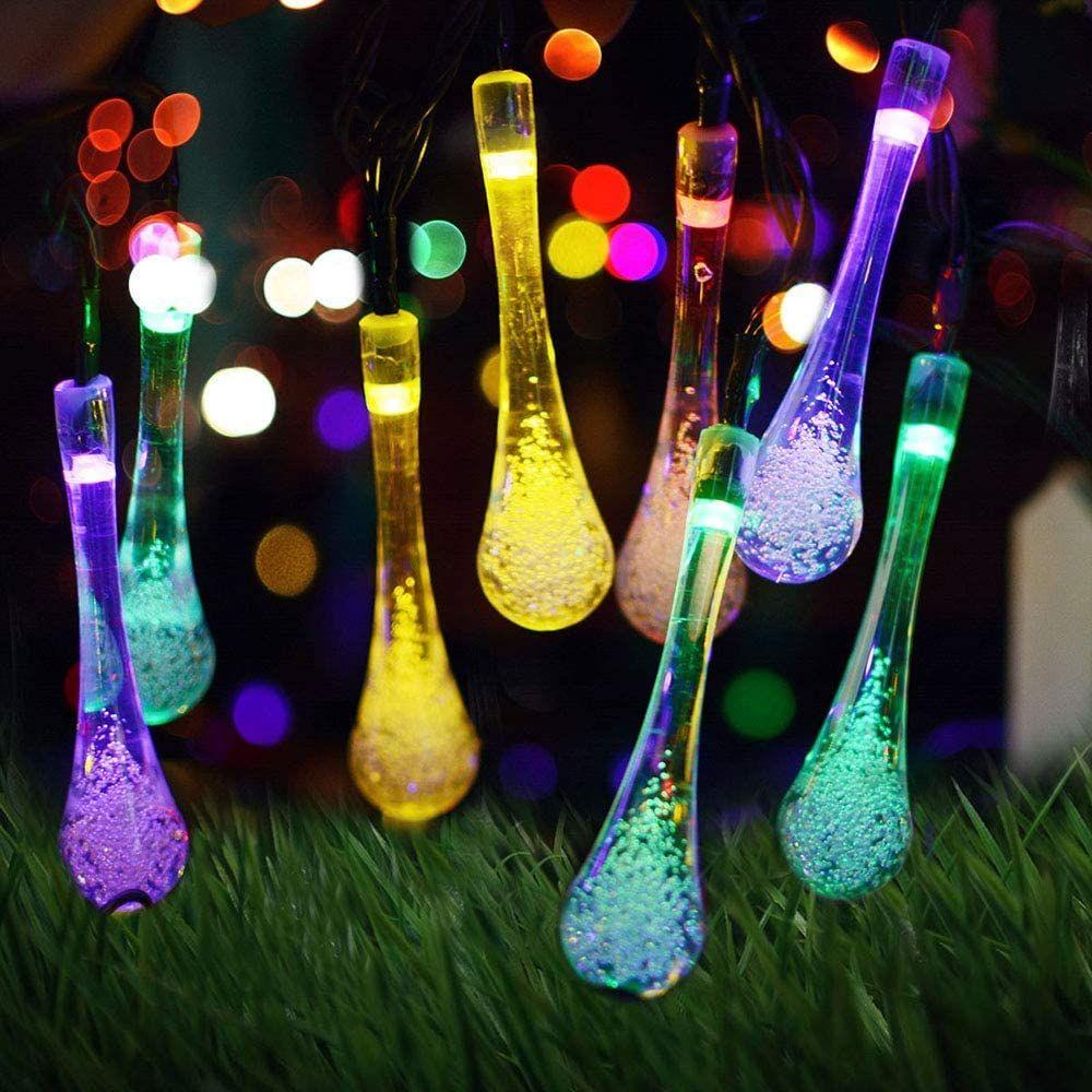14 LED Waterdrop Shape Decorative String Lights Fairy Lights Crystal (Multicolor)